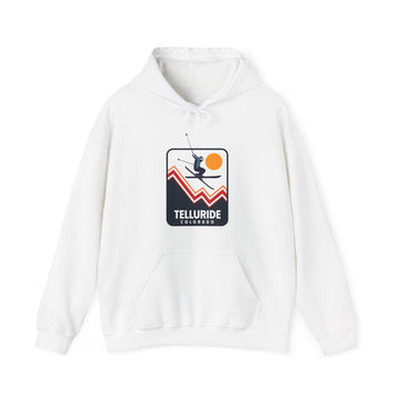 Buy white Telluride, Colorado Hoodie - Unisex Snow Ski Jump Telluride Hoodie Sweatshirt