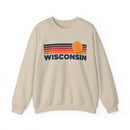 Wisconsin Sweatshirt Retro Sun Unisex - Vintage Wisconsin Inspired Warm Pullover Jumper-2