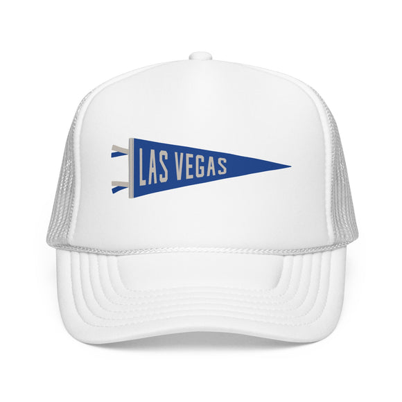 Las Vegas, Nevada Pennant Trucker Hat — Retro Flag Foam Cap