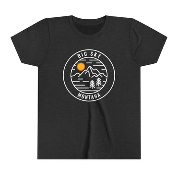 Big Sky, Montana Youth Shirt - Retro Mountain Big Sky Kid's T-Shirt