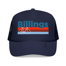 Buy dark-navy Billings, Montana Trucker Hat - Foam Billings Bike Cap