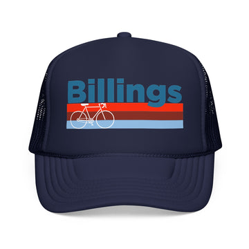 Buy dark-navy Billings, Montana Trucker Hat - Foam Billings Bike Cap
