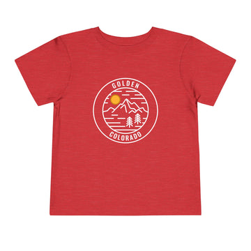 Buy heather-red Golden, Colorado Toddler T-Shirt - Retro Mountain Toddler Golden Shirt