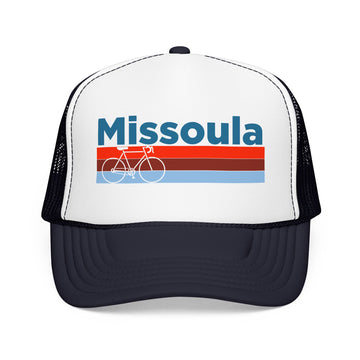 Buy navy-white-navy Missoula, Montana Trucker Hat - Foam Missoula Bike Cap