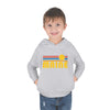 Maine Toddler Hoodie - Retro Sunrise Unisex Maine Toddler Sweatshirt