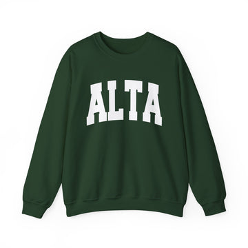 Buy forest-green Alta, Utah Sweatshirt - Unisex Graphic Crewneck
