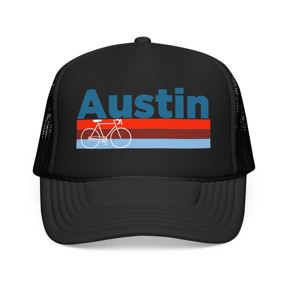 Austin, Texas Trucker Hat - Foam Austin Bike Cap