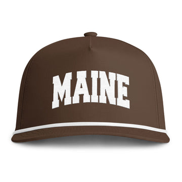 Maine Embroidered Rope Hat - Vintage Sunwashed Rope Cap, Comfort Colors - 0