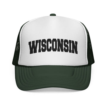 Buy dark-green Wisconsin Retro Collegiate Style Trucker Hat