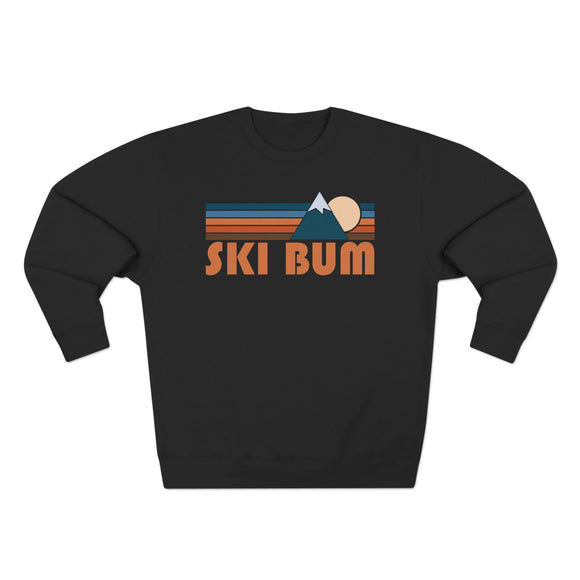 Premium Ski Bum Retro Mountain Graphic Sweatshirt