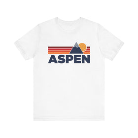 Retro Aspen, Colorado T-shirt, Mountain Tee, Vintage Aspen Unisex Jersey Shirt, Outdoor Hiking Apparel
