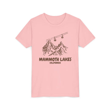 Buy pink Mammoth Lakes, California Youth T-Shirt — Vintage Gondola Ski Mountain Tee