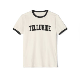 Telluride, Colorado Cotton Ringer Graphic Tee - Unisex Telluride T Shirt, Vintage Style Tee, Men's/Women's Tee - 0