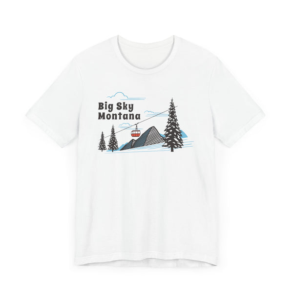 Big Sky, Montana T-Shirt - Retro Ski Mountain Gondola Unisex Big Sky Shirt