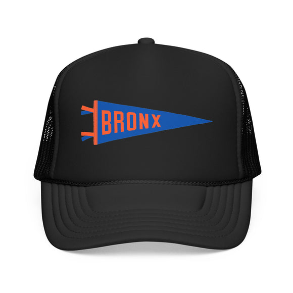 Bronx, New York Pennant Trucker Hat — Retro Flag Foam Cap