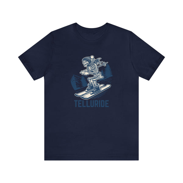 Telluride, Colorado T-Shirt - Skeleton Skier Unisex Telluride Shirt