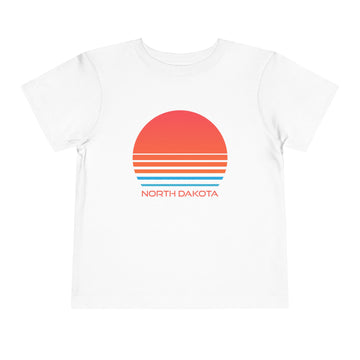 North Dakota Toddler T-Shirt - Retro 80s Unisex Toddler North Dakota Shirt - 0