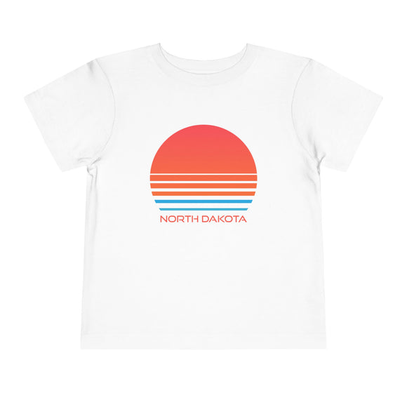 North Dakota Toddler T-Shirt - Retro 80s Unisex Toddler North Dakota Shirt