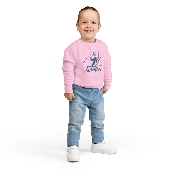 Whistler, Canada Toddler Sweatshirt - Vintage Ski Whistler Toddler Crewneck Sweatshirt