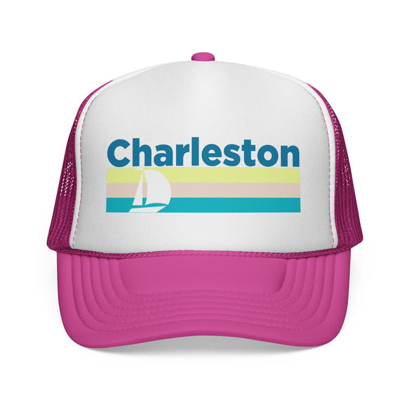 Charleston, South Carolina Retro Sailboat Trucker Hat