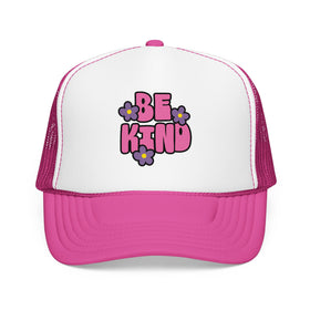 Buy hot-pink-white-hot-pink Be Kind Trucker Hat Boho