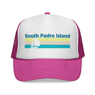Buy pink South Padre Island, Texas Retro Sailboat Trucker Hat