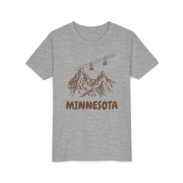 Buy athletic-heather Minnesota Youth T-Shirt — Vintage Gondola Ski Mountain Tee