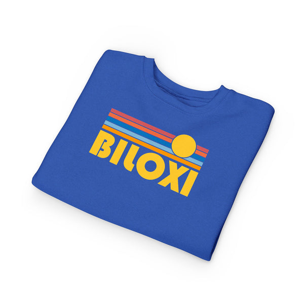 Biloxi, Mississippi Toddler Sweatshirt - Retro Sun Biloxi Toddler Crewneck Sweatshirt