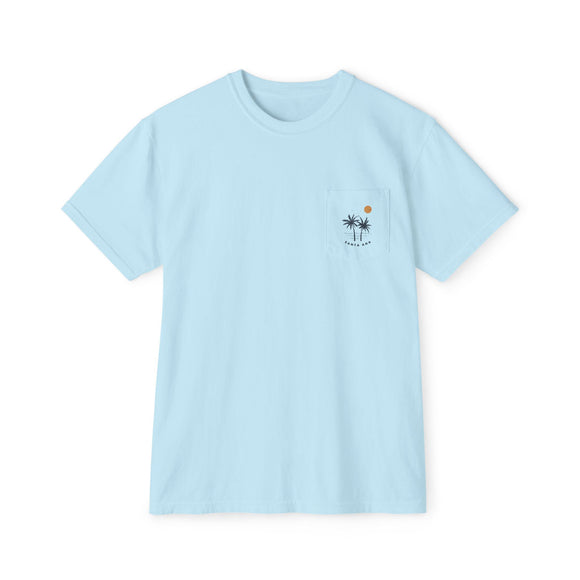 Santa Ana, California Palm Tree Pocket Tee, Summer Coastal Vibes Top, Beach Apparel - Comfort Colors Graphic T Shirt