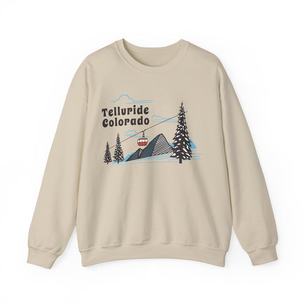 Telluride, Colorado Sweatshirt - Unisex Retro Ski Mountain Gondola Telluride Sweatshirt