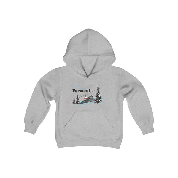 Retro Vermont Youth Hoodie - Mountain Vermont Kids Sweatshirt, Cute Vermont Children's Pullover