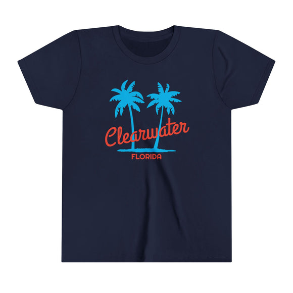 Clearwater, Florida Youth Shirt - Retro Palm Tree Clearwater Kid's T-Shirt