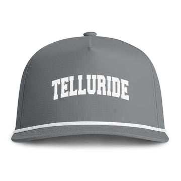 Buy granite Telluride, Colorado Embroidered Rope Hat - Vintage Sunwashed Rope Cap, Comfort Colors