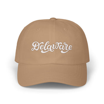 Buy khaki Delaware Dad Hat - Embroidered Delaware Classic Dad Cap
