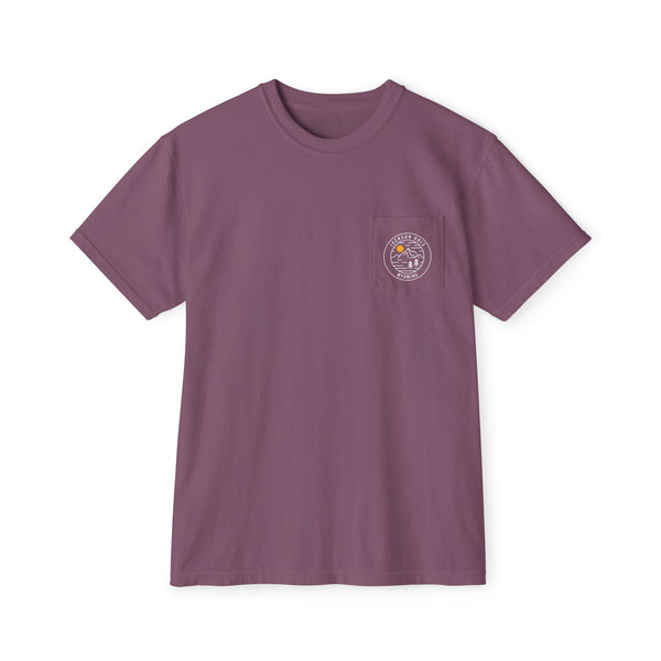 Jackson Hole, Wyoming Pocket Tee Shirt, Garment-Dyed Shirt, Mountain Graphic Tee, Comfort Colors