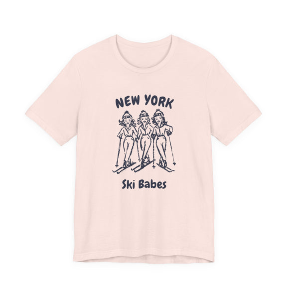 New York Ski Babes T‑Shirt — Retro Skiing Graphic Tee