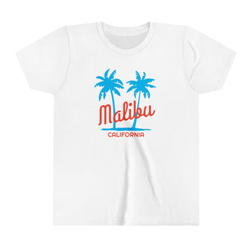 Malibu, California Youth Shirt - Retro Palm Tree Malibu Kid's T-Shirt - 0