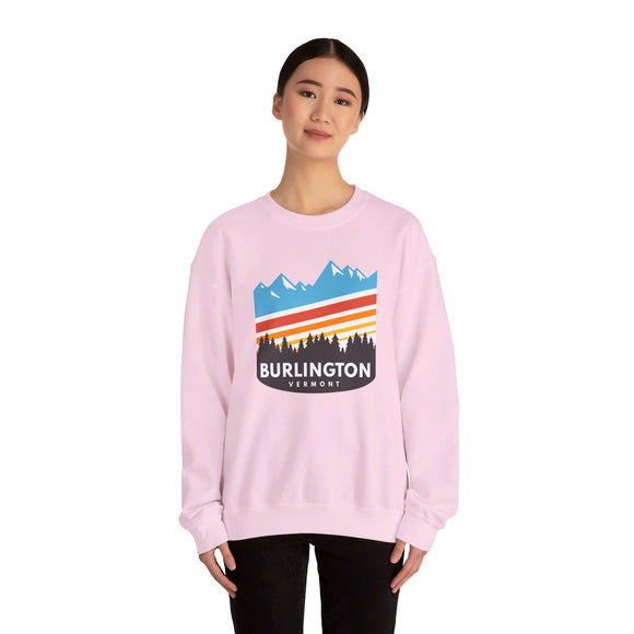 Burlington, Vermont Sweatshirt - Unisex Retro Crewneck Burlington Sweatshirt