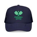 Kids Ohio Pickleball Trucker Hat - Youth Snapback Cap on white background