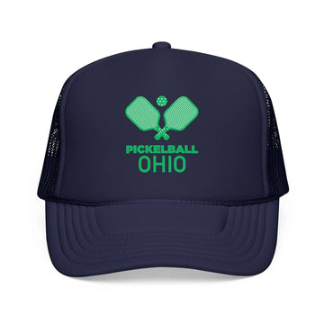 Kids Ohio Pickleball Trucker Hat - Youth Snapback Cap on white background