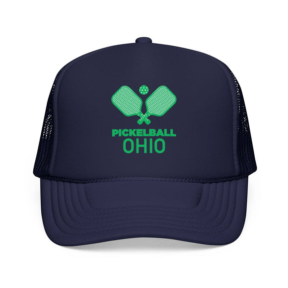 Kids Ohio Pickleball Trucker Hat - Youth Snapback Cap on white background