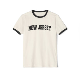 New Jersey Cotton Ringer Graphic Tee - Unisex New Jersey T Shirt, Vintage Style Tee, Men's/Women's Tee - 0