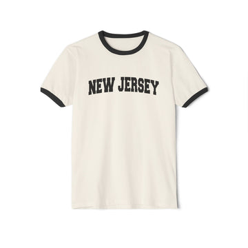 New Jersey Cotton Ringer Graphic Tee - Unisex New Jersey T Shirt, Vintage Style Tee, Men's/Women's Tee - 0