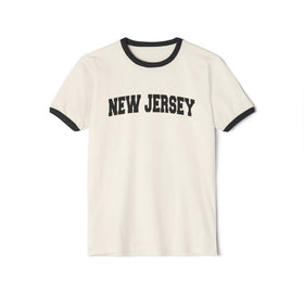 New Jersey Cotton Ringer Graphic Tee - Unisex New Jersey T Shirt, Vintage Style Tee, Men's/Women's Tee