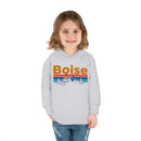 Boise Toddler Hoodie - Retro Mountain Sun Unisex Boise Toddler Sweatshirt-11