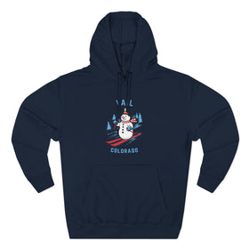 Buy navy Premium Vail, Colorado Skiing Snowman Hoodie