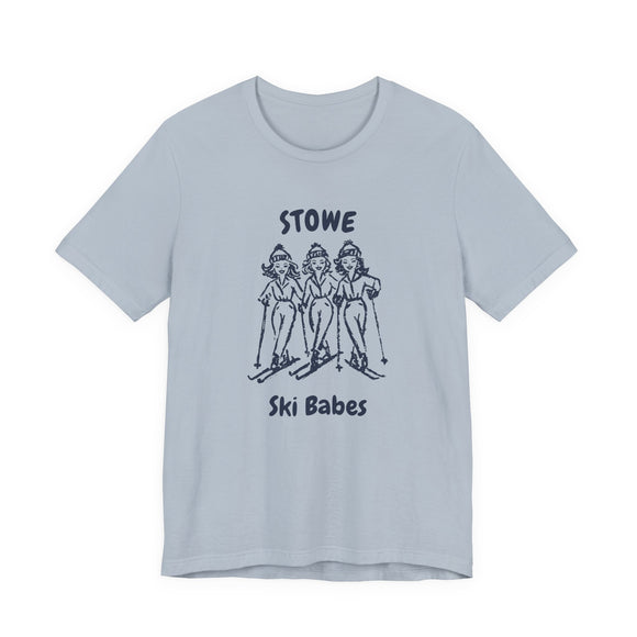 Stowe, Vermont Ski Babes T‑Shirt — Retro Skiing Graphic Tee