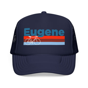 Buy dark-navy Eugene, Oregon Trucker Hat - Foam Eugene Bike Cap