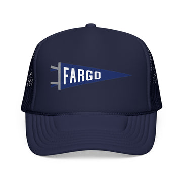 Fargo, North Dakota Pennant Trucker Hat — Retro Flag Foam Cap
