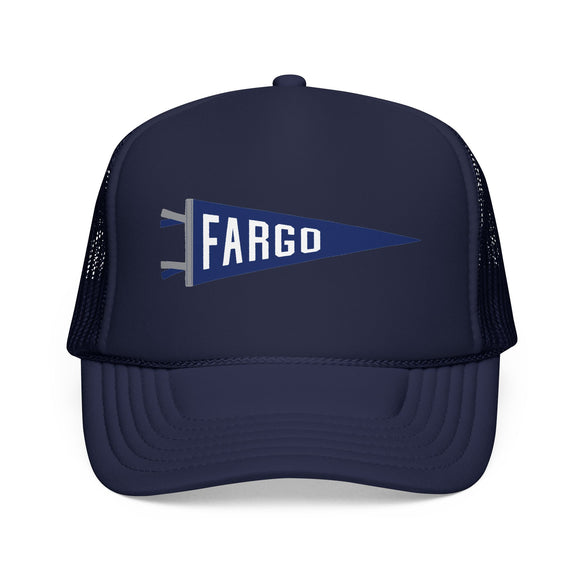 Fargo, North Dakota Pennant Trucker Hat — Retro Flag Foam Cap